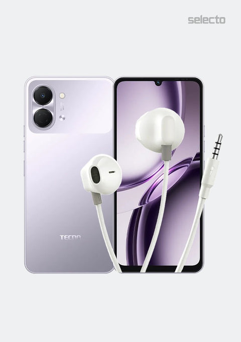 Tecno Spark GO 3 KN3 4+64GB With Oraimo OEP-320S Earphone - Selecto