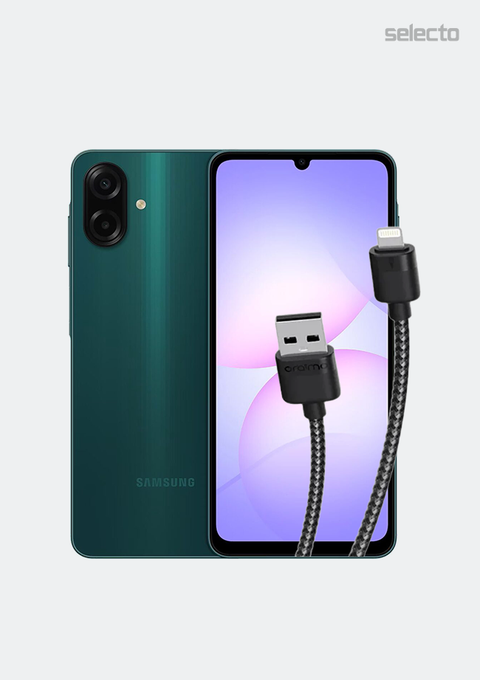 Samsung Galaxy A07 4+64GB with Oraimo OCD-L32 1M 2A Lightning Cable - Selecto