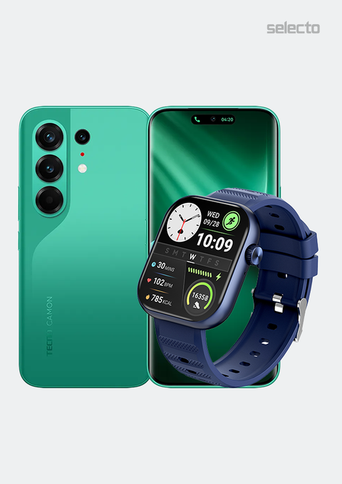 Tecno Camon 50 Pro CN5c 8+256GB With Itel Watch ISW O20 2 Straps - Selecto