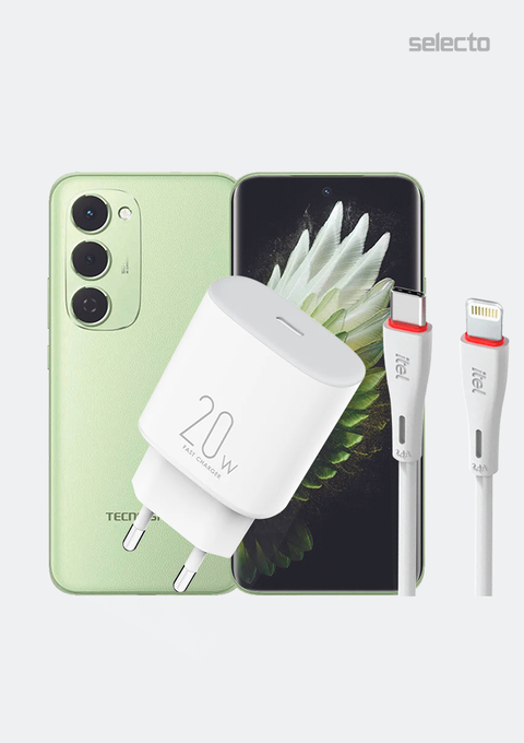 Tecno Spark 40 Pro Plus KM7 8+256GB with Itel Charger ICW 202 E - Selecto