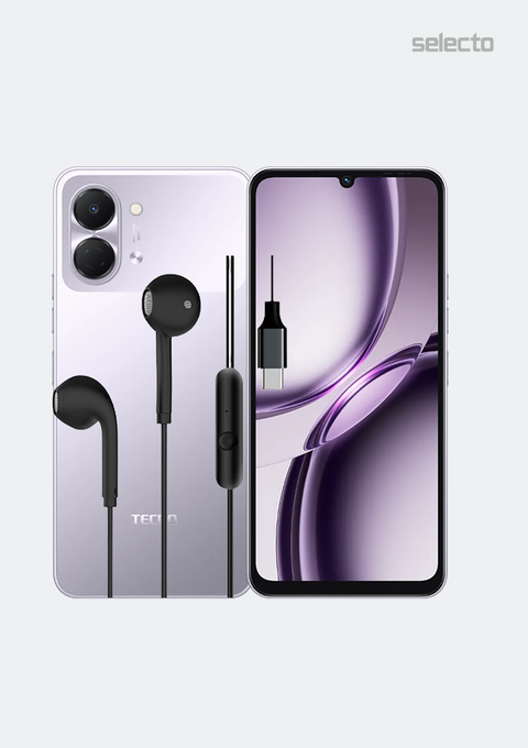 Tecno Spark GO 3 KN3 4+64GB With Yolo Y12 AUX Wired Earphone - Selecto