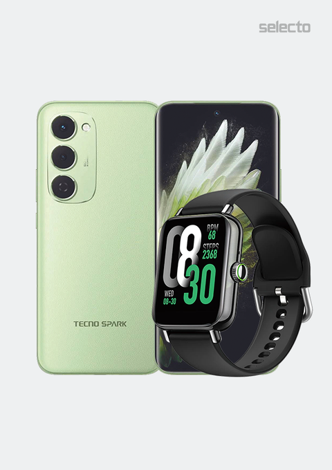 Tecno Spark 40 Pro Plus KM7 8+256GB With Oraimo Smart Watch 6Pro OSW-807s - Selecto