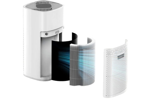 Air purifier with filtration system display and Infinix branding